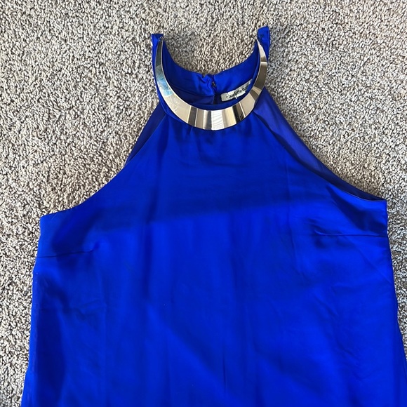 Charlotte Russe cobalt blue dress with gold banded - Picture 3 of 9